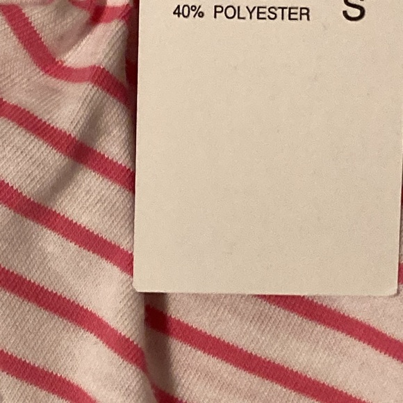 Erika&Co Pink/Wt Striped SS Boat Neck Embroidered Women’s Knit Shirt Sz ?S; NWT - Picture 3 of 7